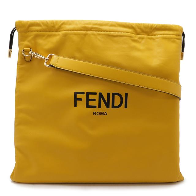FENDI フェンディ ロゴ ショルダーバッグ 斜め掛け マチなし 巾着型