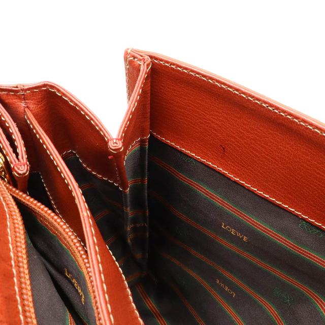 LOEWE ロエベ レザー ショルダーバッグ 赤 ゴールド金具 LOEWE ロエベ レザー ショルダーバッグ 赤 ゴールド金具