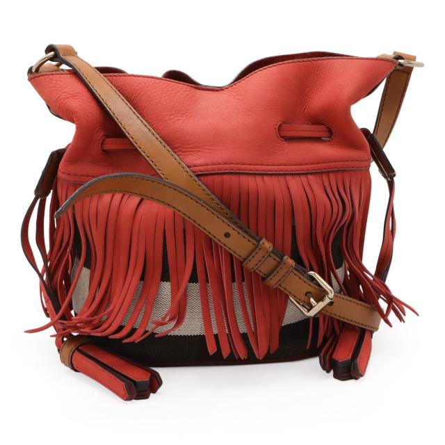 BURBERRYショルダーバッグ　ノバチェック　プレート　キャンバス　レザー バーバリー ショルダーバッグ ノバチェック レッド BURBERRY