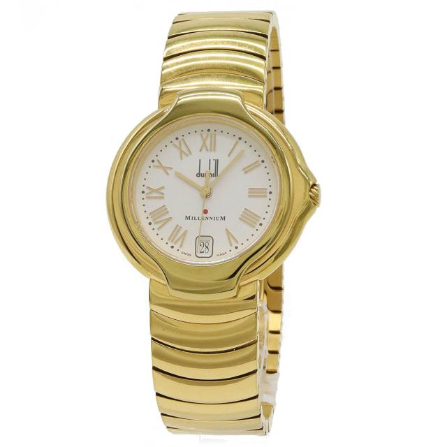 ダンヒル ミレニアム クォーツ メンズ 腕時計 ゴールドGPケース