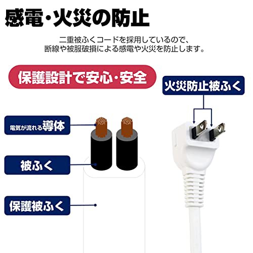 まとめ） 朝日電器 LEDランプスイッチ付タップWLS-LU620MB（W）〔×5