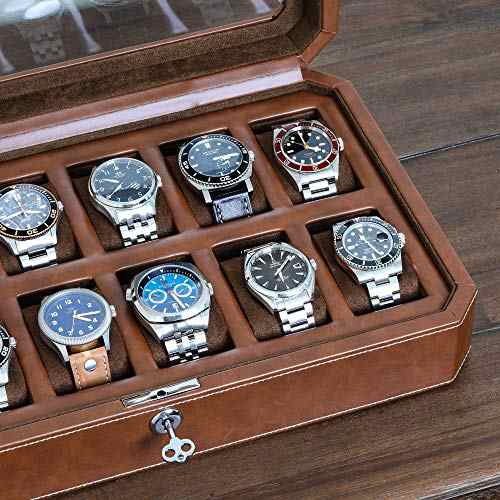 ROTHWELL 12スロットレザー腕時計ボックス - 高級時計ケース