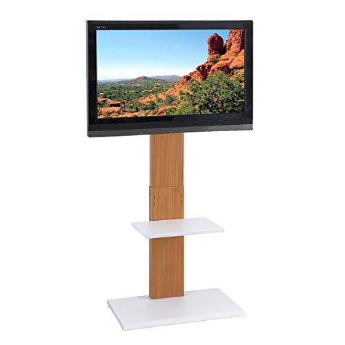 クロシオ テレビスタンド 壁寄せアングル回転 ハイタイプ 60型 棚板付