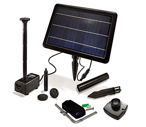 曇天に強い! GWSOLAR【ハイブリット ソーラーポンプ】5W太陽光パネル　小池・お庭噴水、観賞用。6V/6.5Ah ニッケル水素内蔵蓄電池、フル充電で約5.5時間最大揚程運転、揚程調節で運転時間さらに延長可能/ 5Wソーラーパネル、接の通販は