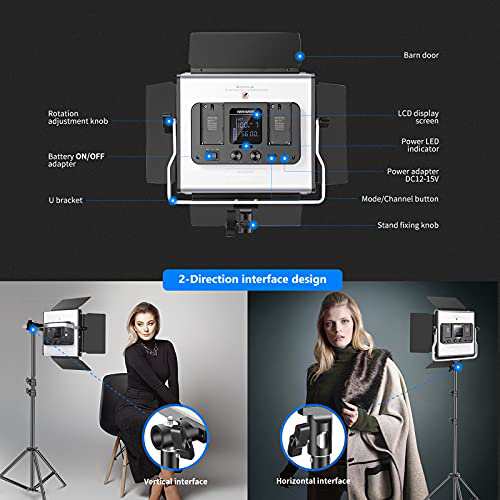 Neewer 660 RGB LEDビデオライト アプリ制御可 写真ビデオ照明セット ...