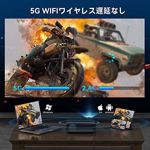 Rayfoto プロジェクター 小型 12000lm 5GWiFi 4K対応 Bluetooth5.1