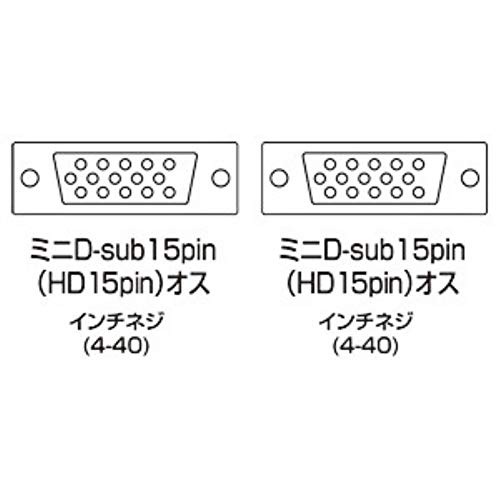 サンワサプライ ディスプレイケーブル ミニD-sub15pin (VGA-VGA) 0.75m