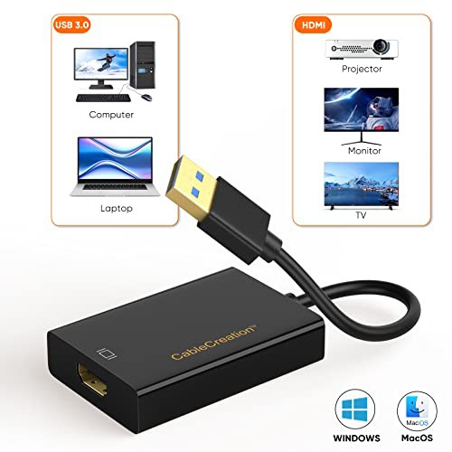 USB HDMI 変換アダプタ,CableCreation usbディスプレイアダプタ usb