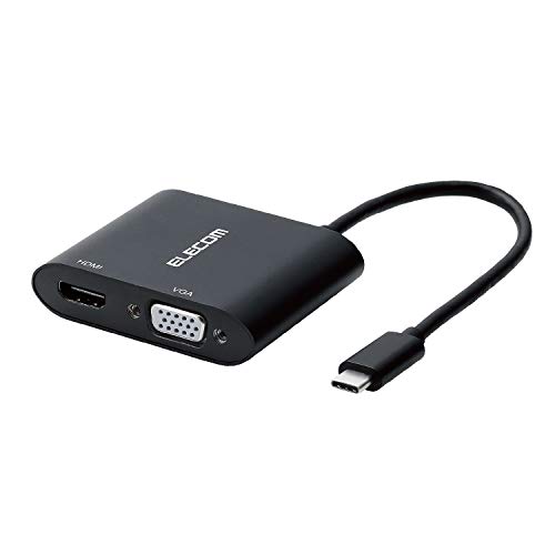 エレコム ドッキングステーション USB-C HDMI 変換 TYPE-C - HDMI & VGA ( D-sub15ピン ) 拡張出力対応 ブラック AD-CHDMIVGAHBK
