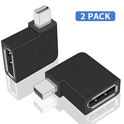 Poyiccot Mini Displayport to Displayport 変換アダプタ、90度L型Mini