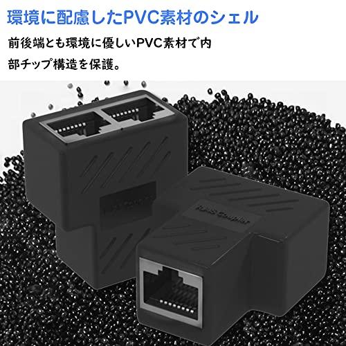 RJ45 LANケーブル延長コネクタ LANイーサネットソケット ケーブル用