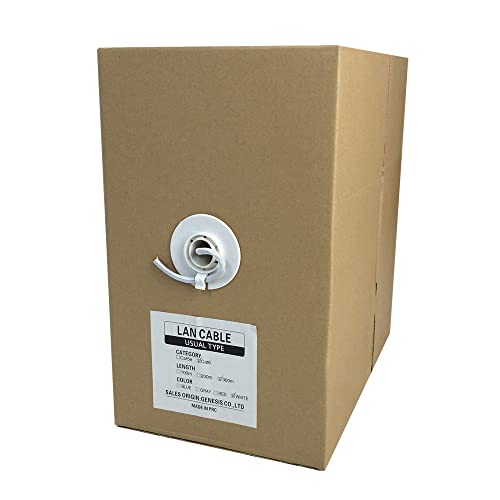GSPOWER LANケーブル cat6 自作用 企業用 工事用 (300m, ブルー) 屋外用LANケーブル cat6 15m GSPOWER アウトドアLANケーブル
