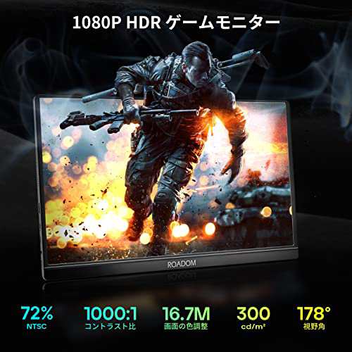 モバイルモニター ROADOM モバイルディスプレイ 15.6インチ 1920x1080