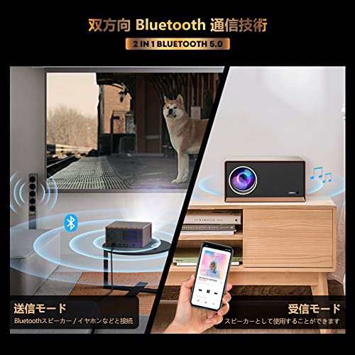 XIDU プロジェクター 高輝度 550ANSI ルーメン フルHD 1080p【4K対応／台形補正／5GWi-Fi＆Bluetooth  5.0対応／ズーム機能／デュアルスピ