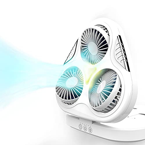 ポータブル扇風機 ドローミニファン 風方向自由自在 大容量バッテリー (5400mAh) USBで携帯の充電可能 360度角度調節 卓上扇風機 スリーファン コンパクトファン ポータブル デスクファン コードレス USB充電式 ライト付きの通販は 7,708円