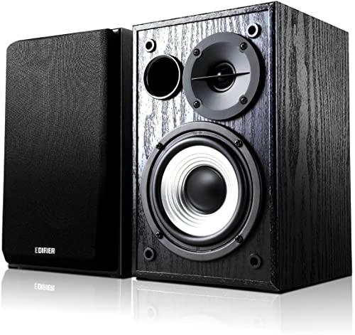 Edifier R980T 4インチブックシェルフスピーカー - アクティブスピーカー アンプ内蔵 - 2.0コンピュータースピーカー-パワードスタジオモニタースピーカー 2RCA 入力 24 RMS AUX接続 ケーブル付き - 黒