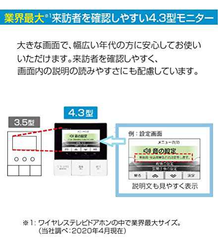 アイホン ワイヤレステレビドアホン 4.3型モニター 卓上設置可能 動画