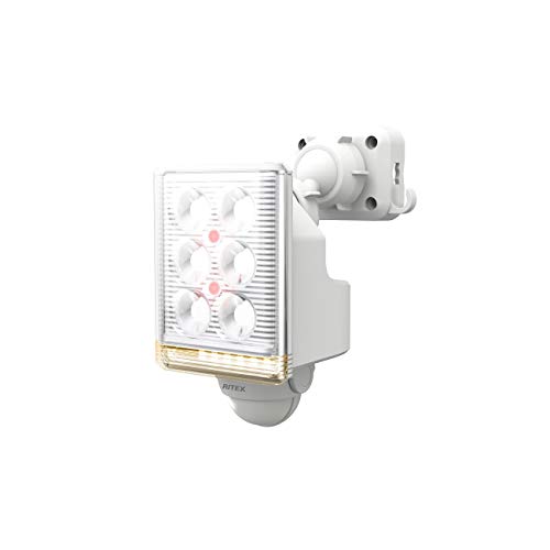 ムサシ RITEX フリーアーム式ミニLEDセンサーライト(9W×1灯) 「コンセント式」 LED-AC1009 ホワイトの通販は 8,064円