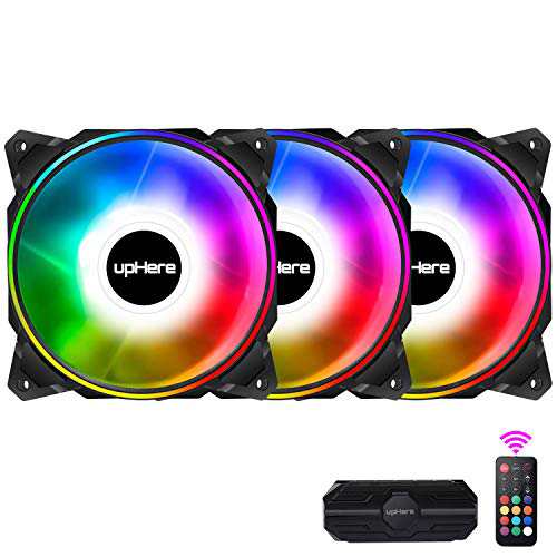 【サイズ:120mm-5本-白い】upHere 120mm RGB PCケースフ