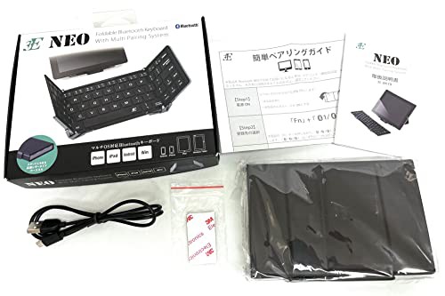 スリーイー Bluetooth3.0 キーボード 3つ折りタイプ 英語配列 64キー