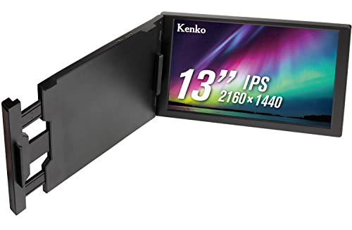 Kenko モバイルモニター KZ-13MT 13インチ 2160×1440 IPSパネル 光沢タイプ ミニHDMI/USB Type-C入力 ノートPC取り付け可能 005484 ブラ