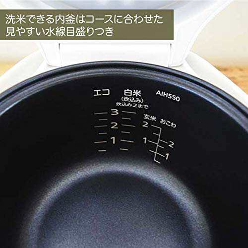 タイガー 炊飯器 3合 一人暮らし用 マイコン ホワイト  JAI-R551-W