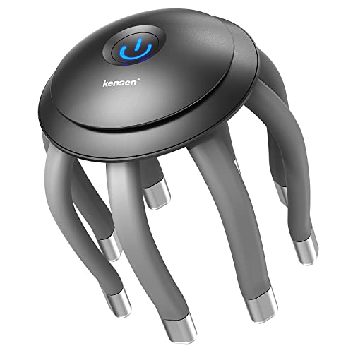 Kensen ヘッドスパ 電動頭皮ケア 頭皮エステ器 タコ足 3D振動 6種モード リラクゼーション器 赤色LEDライト 美容家電 ハンズフリー 頭皮ケア 敬老の日 父の日 母の日 プレゼント