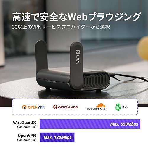 GL.iNet GL-AXT1800(Slate AX) WiFiルーターWiFi6 無線LAN VPN トラベル デュアルバンド 11  b/g/n/ac/ax 1201Mbps (5GHz) + 574Mbps (2.4の通販は - 無線LANルーター親機