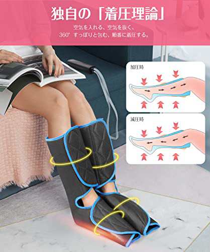 便利な装着型 フットケア ふくらはぎ 足先 エア加圧 足裏温感機能 3