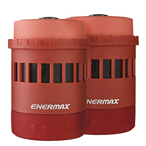 ENERMAX 多機能Bluetoothスピーカー 2台セット Pharoslite EAS05-RW レッドの通販は