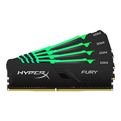 キングストンテクノロジー デスクトップPC用メモリ DDR4 2666MHz 32GBx4 HyperX FURY RGB CL16 HX426C16FB3AK4/128 RGB LED