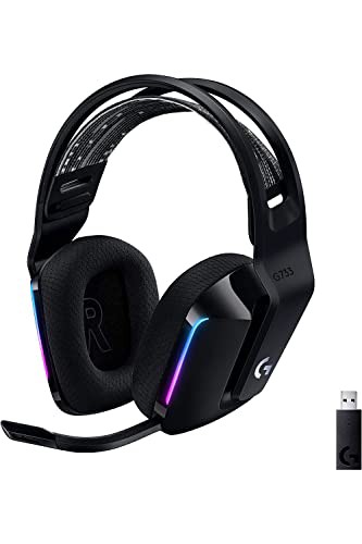 Logicool G ゲーミングヘッドセット G733-BKr ゲーミング ワイヤレス ヘッドセット 軽量 278g LIGHTSPEED マイク付き 充電 89時間連続使用可能 ヘッドホン ヘッドフォン 無線 PS5 PS4 PC Wiの通販は