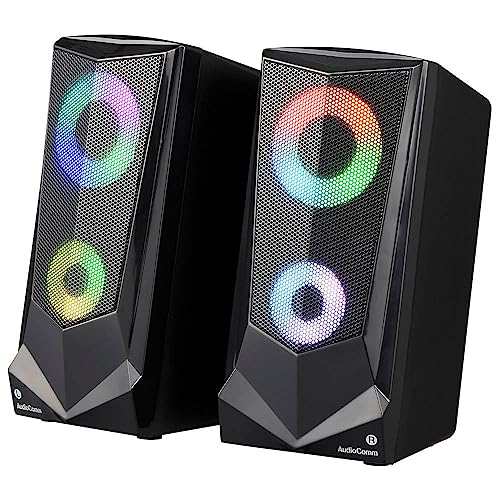 【2023最新】 オーム(OHM) 電機AudioComm スピーカー パソコン 有線 イルミネーション ライト ゲーミング PCスピーカー USB電源 ASP-U175Z 03-5056の通販は