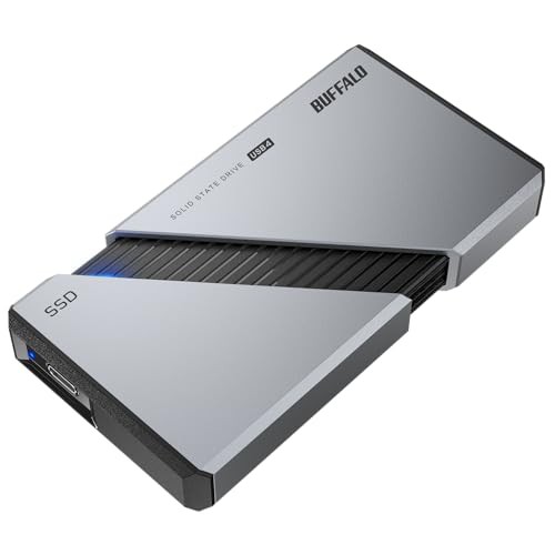 バッファロー ポータブル SSD 外付け 2TB USB4 Gen3x2 対応 Type-C 高速 最大読込速度 3800MB/s exFAT SSD-PE2.0U4SA/N【Windows MacOS