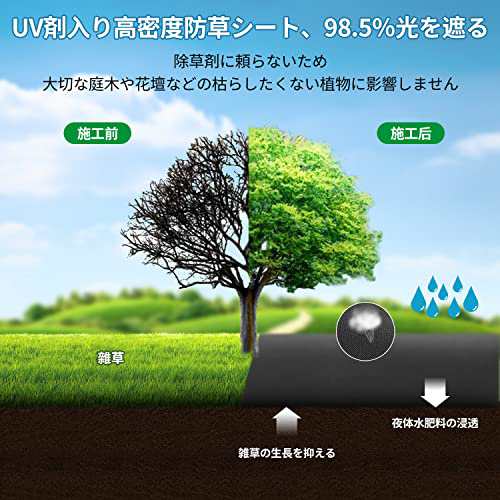 XiaZ【改良版130g/m2】防草シート 雑草防止シート 1×30ｍ 固定ピン50本と黒丸50枚付き UV剤入り 高密度 高耐久性不織布 除草シート  紫外の通販はau PAY マーケット - HATINANA | au PAY マーケット－通販サイト