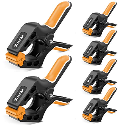 TOLESA スプリングクランプ 強力 ナイロン製クランプ 2層ハンドル 手握クリップ 圧着 溶接 DIY工具 木工・撮影用 固定クランプ 177mm 100mm 6点セットの通販は