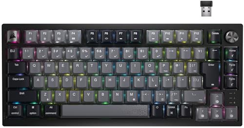 CORSAIR K65 PLUS ワイヤレスゲーミングキーボード 75%キーボード 82キー 自社独自リニアスイッチCORSAIR Red採用 ホットスワップ可能 メ