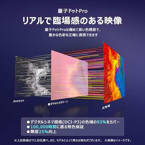 TCL 50V型 4K液晶 量子ドットPro 50C655 Google TV ネット動画