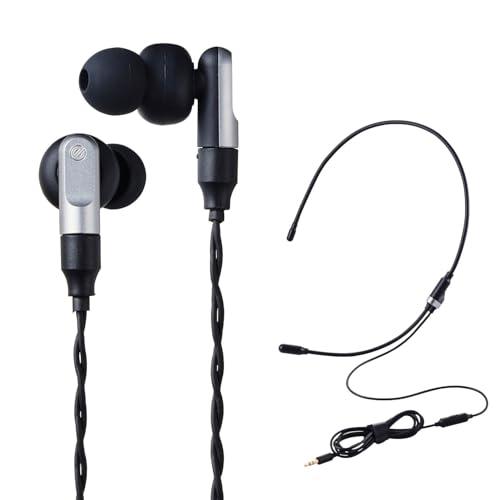 エレコム 有線イヤホン 3.5mm 4極 マイク付き ゲーミング (FPS) カナル型 【原音に近い音質】 PEI材質 2つの装着方法を選べて疲れにくい ケーブル取り外し可能 首掛けマイク付属 Vcustom ブラック HS-VE300M