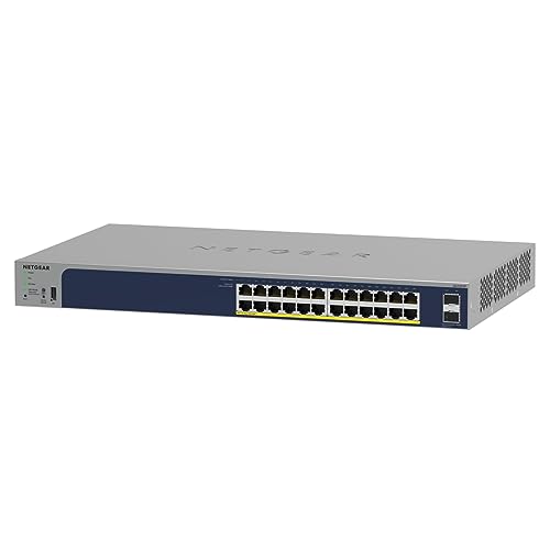 【正規品】 ネットギア NETGEAR スイッチングハブ 24ポート 1G (SFPx2) PoE+ (190W) 金属筐体 リミテッドライフタイムハードウェア保証 クラウド管理 スマートスイッチ GS724TP-300JPS