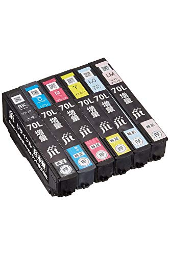 ジット エプソン(EPSON) IC6CL70L 増量 6色セット 対応 リサイクル インクカートリッジ 日本製 JIT-NE70L6P