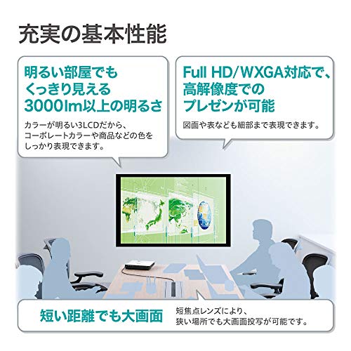 EPSON プロジェクター EB-1785W 3,200lm WXGA 1.8kg