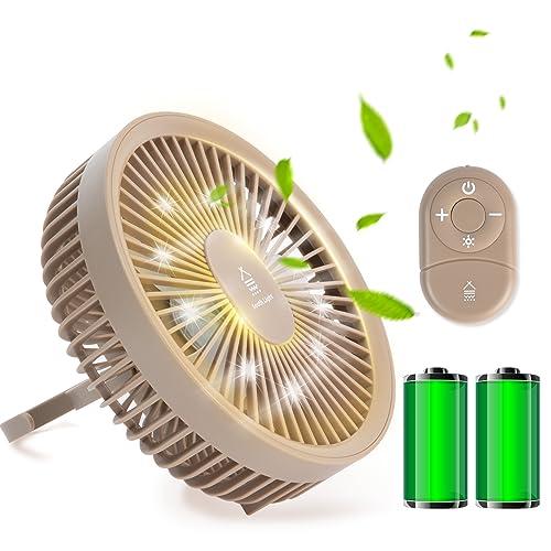 【サインキングダム 】1台3役 扇風機 サーキュレーター 卓上扇風機 壁掛け 吊り下げ コードレス USB充電 4000mAh 風量3段階 リモコン付き xr-df182-brの通販は