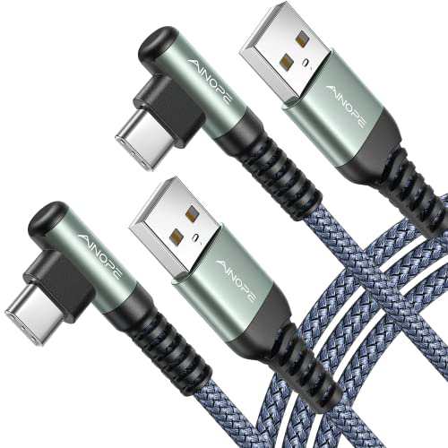 AINOPE USB Type C ケーブル L字型 【2m/2本セット】 USB-C & USB-A