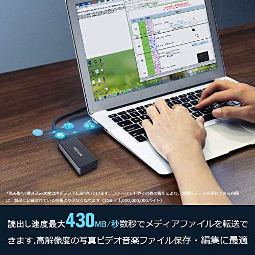 KEXIN SSD 外付け 500GB USB 3.1(Gen2) ミニSSD Type-C 読込最大550MB