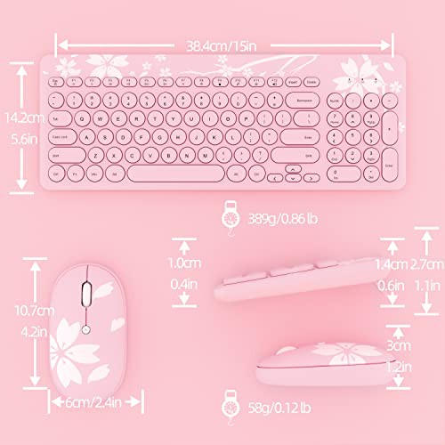 ワイヤレスキーボード マウス セット テンキー付き　かわいい　ピンク