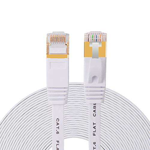 CAT6 カテゴリ6 薄型スーパーフラット LANケーブル 1m 100cm ホワイト パソコン インターネット PC Wi-Fi WiFi ルーター  無線 有線 配線 【楽天カード分割】 - PCケーブル、コネクタ