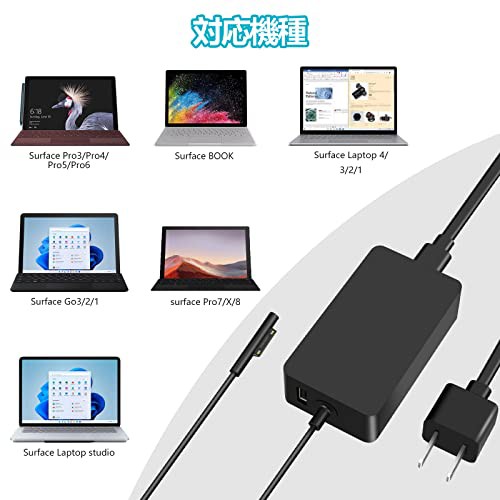 Etopgo Surface 充電器 サーフェス 充電器 Surface Pro 充電器 65W Microsoft Surface  Pro/Book/laptop/go 充電器 Surface 充電器 65W 44の通販はau PAY マーケット HATINANA au  PAY マーケット－通販サイト