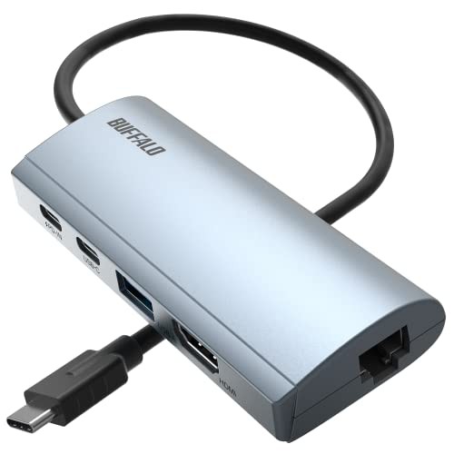 バッファロー ドッキングステーション 5-in-1 USB Type-C PD HDMI LANポート USB 3.2 ( Gen 1 ) 85W Power delivery シルバー LUD-U3-CGH