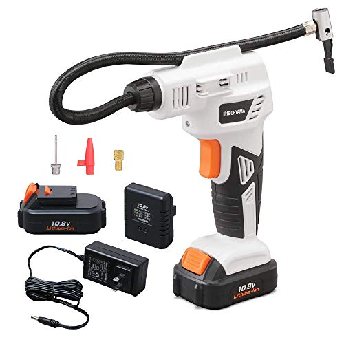 アイリスオーヤマ 電動空気入れ コードレス 自転車 自動車タイヤ可 バッテリー付属 10.8V 空気圧測定機能付 オートストップ機能付 JAC10 【共通バッテリーシリーズ】